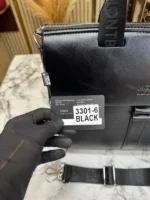 Mont Blanc Premium Textured Flap Laptop Black Bag (3301-6) - Image 4
