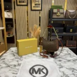 Michael Korrs Jet Set Charm Logo Sling Bag With Box And Dust Bag (4018-Brown)