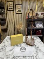 MICHEAL KORS CHARM PREMIUM SHOULDER BAG WITH OG BOX AND DUST BAG (BIEGE BROWN)