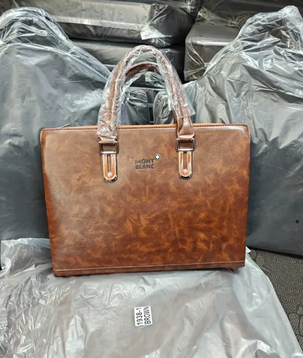 4bbcd201-13c1-4ba9-904a-4bb228df344d.webp Mont Blanc Heritage Classic Smooth Laptop Bag Brown (1938-1) - Image 1