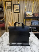 Mont Blanc Premium Textured Flap Laptop Black Bag (3301-6) - Image 2
