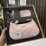 Coatch teri combo with small pouch and charm with og box(1102-pink)