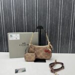 Coatch Teri Apricot Brown Combo Crossbody Bag With Original Box Packaging