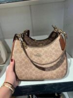 Coatch_Teri Hobo Apricot Brown Shoulder Bag With Original BOX Dustcover - Image 3