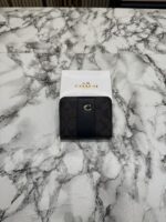Coatch Noir Stripe Mini Zipper Wallet With Box (AAA60017) (Coffee)