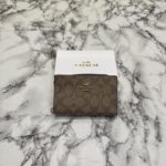 Coatch Signature Coated Canvas Zip-Around Mini Wallet With Box (Apricot) (AAA1999)