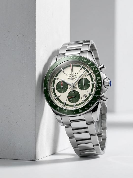 6ace06ae78a670.jpg Longinez Conquest Chronograph Green - Image 1