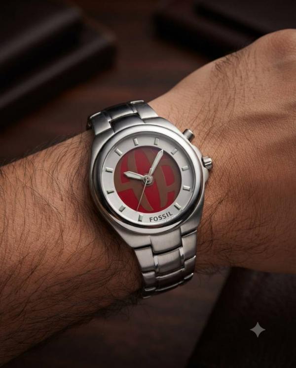 6ace09be55f9e0.jpg Fosil Digital Round Red-White Dial - Image 1