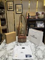 Coatch Tan Mini Crossbody Bag With Og Box And Dust bag including Carry Bag (26011)