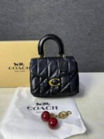 Coac tabby top handle quilted leather with cherry charm with box 884 - Image 2
