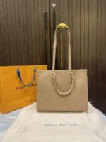 louiis vuitton onthego mm monogram empreinte giant with carry bag & dust cover 969