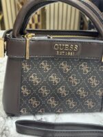 GUESS Coffee Signature Mini Satchel Bag With Dust Bag - Image 3