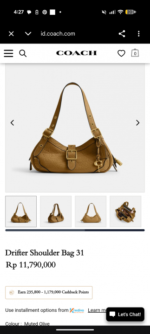 Coacch Drifter Shoulder Bag 31 Apricot With OG Box Dust Cover CFM45 Apricot