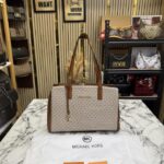 Micheal Kors Signature Logo Shoulder Bag With Dust Bag (Biege Brown) M03