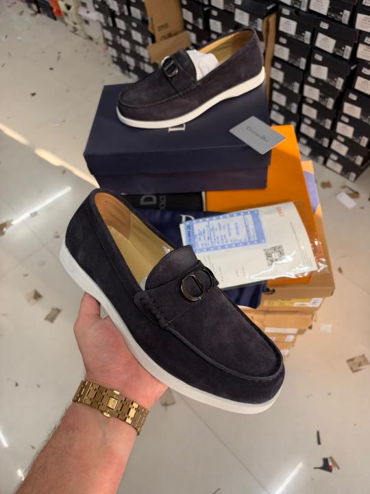 6ace1faf694ab0.jpeg Diyor Granville Premium Loafers Black Grey Suede Calfskin Surplus Quality With All Accessories 0018 - Image 1