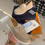 Diyor Granville Premium Loafers Light Cream Suede Calfskin Surplus Quality With All Accessories 0018