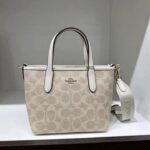 Coatch CB CW032 ApricotWhite Mini City Tote Bag With Original Box Dustcover Tags And Carry Bag