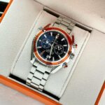 OMEGG_A Seamaster Planet Ocean 600M Co-Axial Chronograph 007 silver Black orange. - Image 4