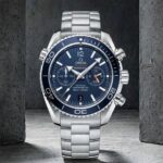 OMEGG_A Seamaster Planet Ocean 600M Co-Axial Chronograph plan silver Blue .