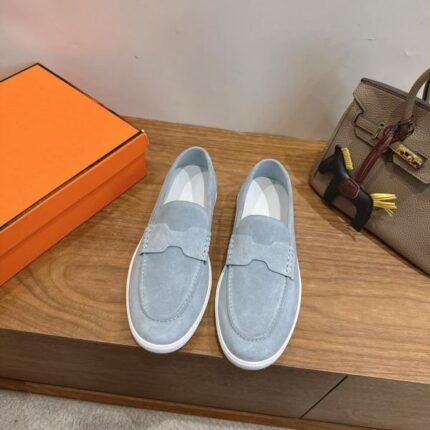Hermees Job Loafers Noir Blue Fixed 2643