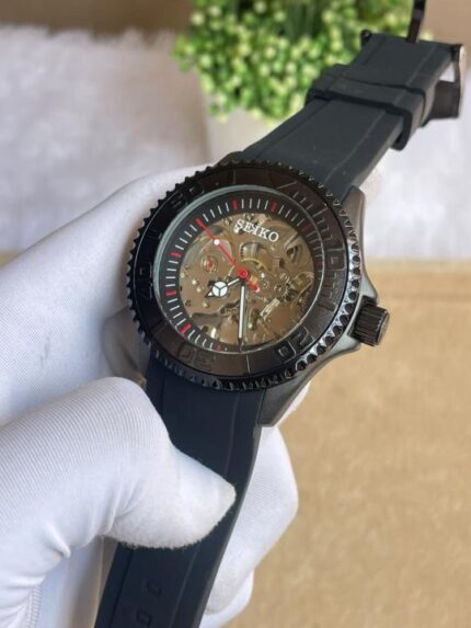 Seiko Automatic Black Silicon Belt AT524
