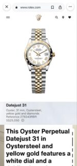 Rollex Datejust 31 2Ton White Roman - Image 2