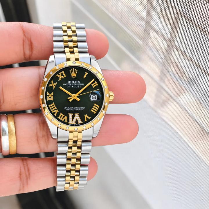 6ace4afc10d380.jpg Rollex Datejust 31 2Ton Green Roman - Image 1