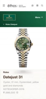 Rollex Datejust 31 2Ton Green Roman - Image 2