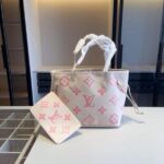luois vuton Neverfull MM Quartz Monogram Empreinte leather featuring a matching zip pouch Bag with Double Box premium quality