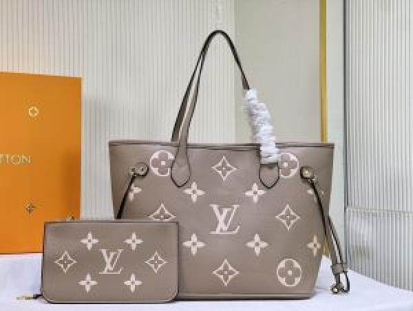 6ace87cff09040.jpg luois vuton Neverfull MM Quartz Monogram Empreinte leather featuring a matching zip pouch Bag with Double Box premium quality - Image 1