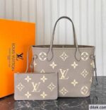 luois vuton Neverfull MM Quartz Monogram Empreinte leather featuring a matching zip pouch Bag with Double Box premium quality - Image 2