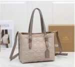 Coatch Maggie Pebbled Leather Top Handle Crossbody Bag With Magnetic Box Including  5059