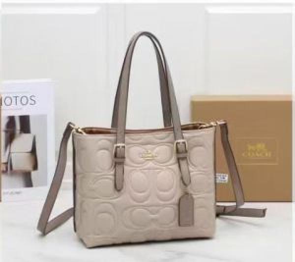 6acea6ed760840.jpg Coatch Maggie Pebbled Leather Top Handle Crossbody Bag With Magnetic Box Including 5059 - Image 1