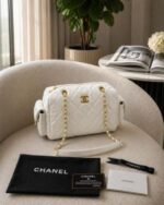 CHENNEL BOWLING QUILTED HANDBAG WITH BOX 5158 - Image 2