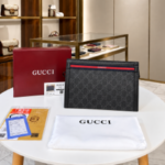 Guchi Premium Monogram Paris Hand Carry Pouch with box 6767