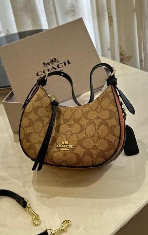 6aceacafa14150.jpg Coac kleo hobo bag in signature canvas bag with box 5675 - Image 1