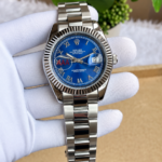 Rollex DateJust Automatic Premium FST Oyster Silver Blue Roman Dial AT468