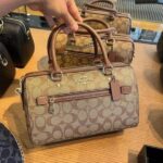 coatch_rowan satchel signature canvas crossbody with box premium quality