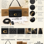 COACCH TABBY BLACK-GREY PREMIUM SHOULDER BAG WITH OG BOX