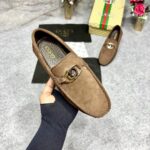 GUCHI GG LOGO LOAFER BROWN GENUINE LEATHER WITH OG BRAND PACKAGING