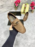 GUCHI GG LOGO LOAFER BROWN GENUINE LEATHER WITH OG BRAND PACKAGING