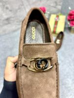 GUCHI GG LOGO LOAFER BROWN GENUINE LEATHER WITH OG BRAND PACKAGING - Image 3