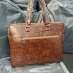 Mont Blanc Heritage Executive Slim Zip Leather Laptop Bag Black (6623-1)