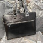 Mont Blanc Executive Slim Zip Leather Laptop Bag Black (6623-1)