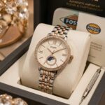 Fosil Jacqueline Sun Moon Multifunction 2Ton Rose Gold White