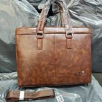 Mont Blanc Heritage Executive Minimal Leather Office Laptop Bag (8170-1 Brown)