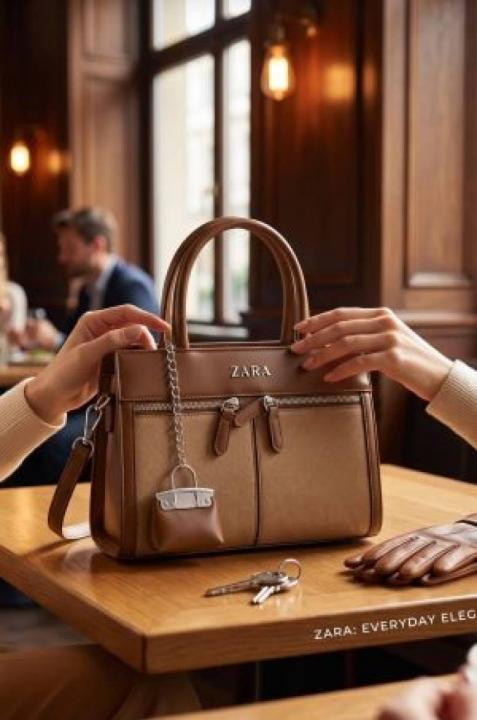 6acf8cead0e690.jpg ZARRA tote mini with bagpouch 6711 - Image 1