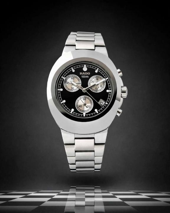 6acf9417bdfba0.jpg Radd_o 100M Chronograph AAA QUALITY silver Black - Image 1