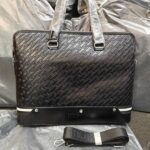 Mont Blanc Embossed Diagonal Monogram Structured Laptop Bag Burnished Black (M1038-1)