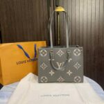 louiis vuitton onthego mm monogram empreinte giant with carry bag & dust cover 1005